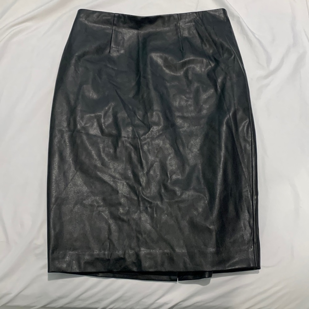 Black Leather Pencil Skirt